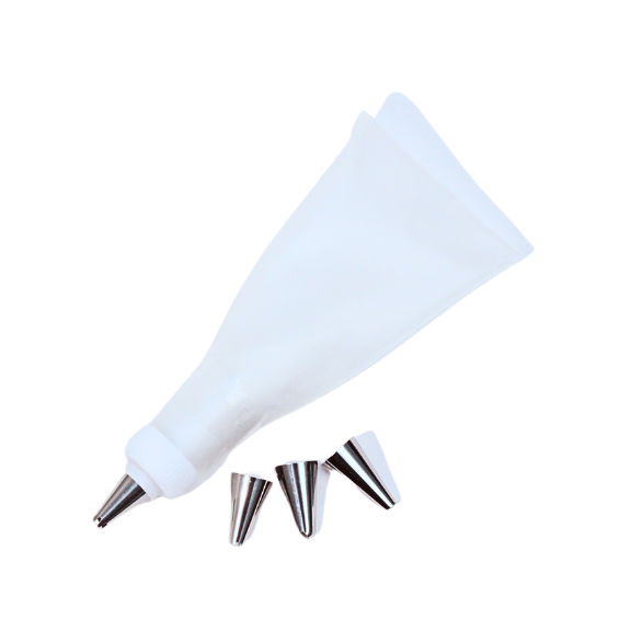 Sprotzbeutel mit 4 Aufsätzen