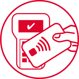 Symbol Signal bestätigt die Zahlung am Kartenlesegerät