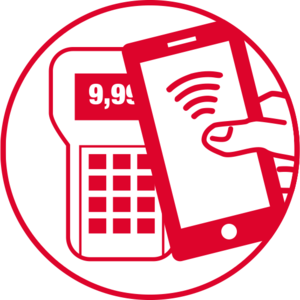 Symbol Smartphone vor Kartenlesegerät halten