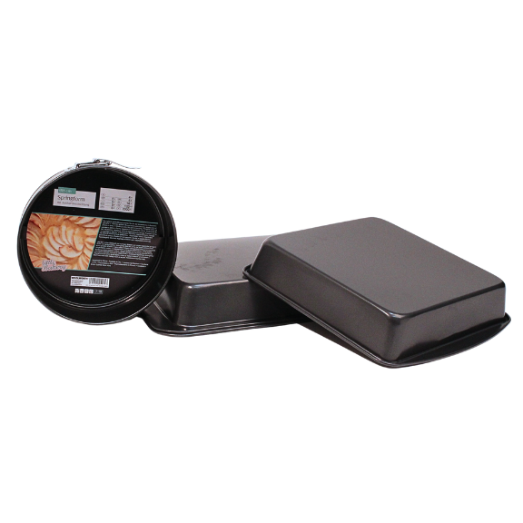 2 unterschiedliche Kuchenformen in Schwarz