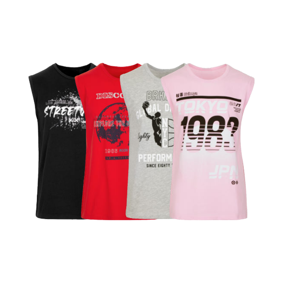Schwarzes, Rotes, Weißes und Rosanes Tank Top für Herren