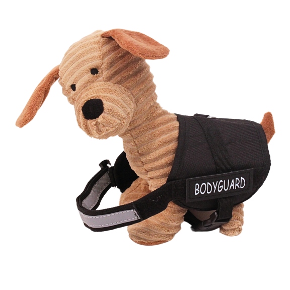 Geschirr für Hunde an einem Kuscheltierhund