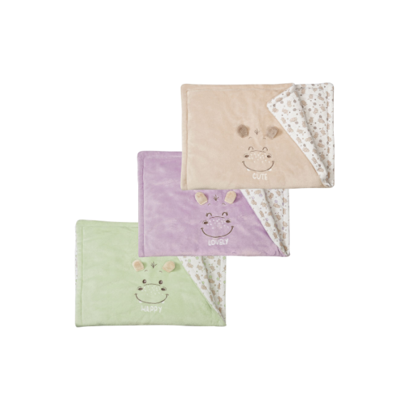 Kinderdecke in Grün, Beige und Lila