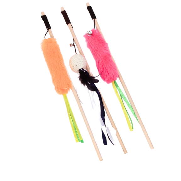 3 unterschiedliche Katzenspielzeuge