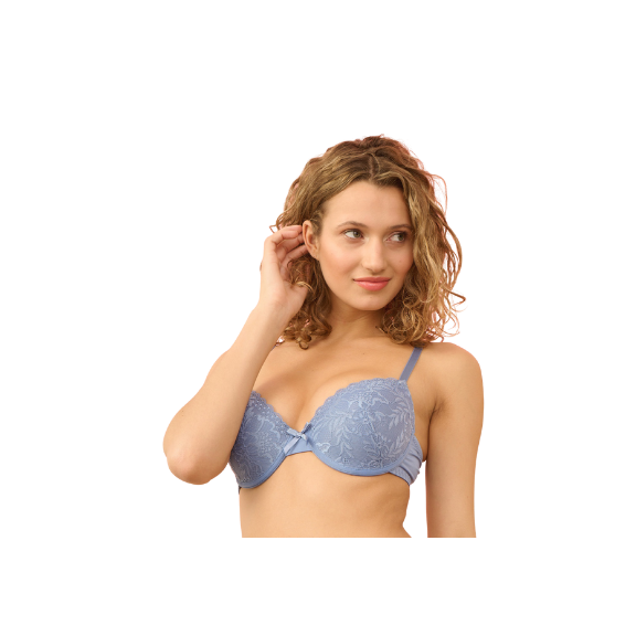 Frau mit blauer Unterwäsche