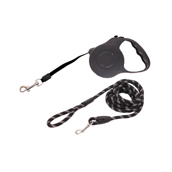 2 schwarze Hundeleinen