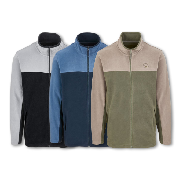 Fleece jacken in Weiß, Grün und Blau