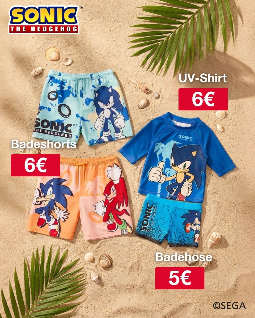 🍍🌊 Bereit für jedes Sommerabenteuer! 🌊🍍 Mit der coolen „Sonic the Hedgehog“ Bademode wird jeder Tag…
