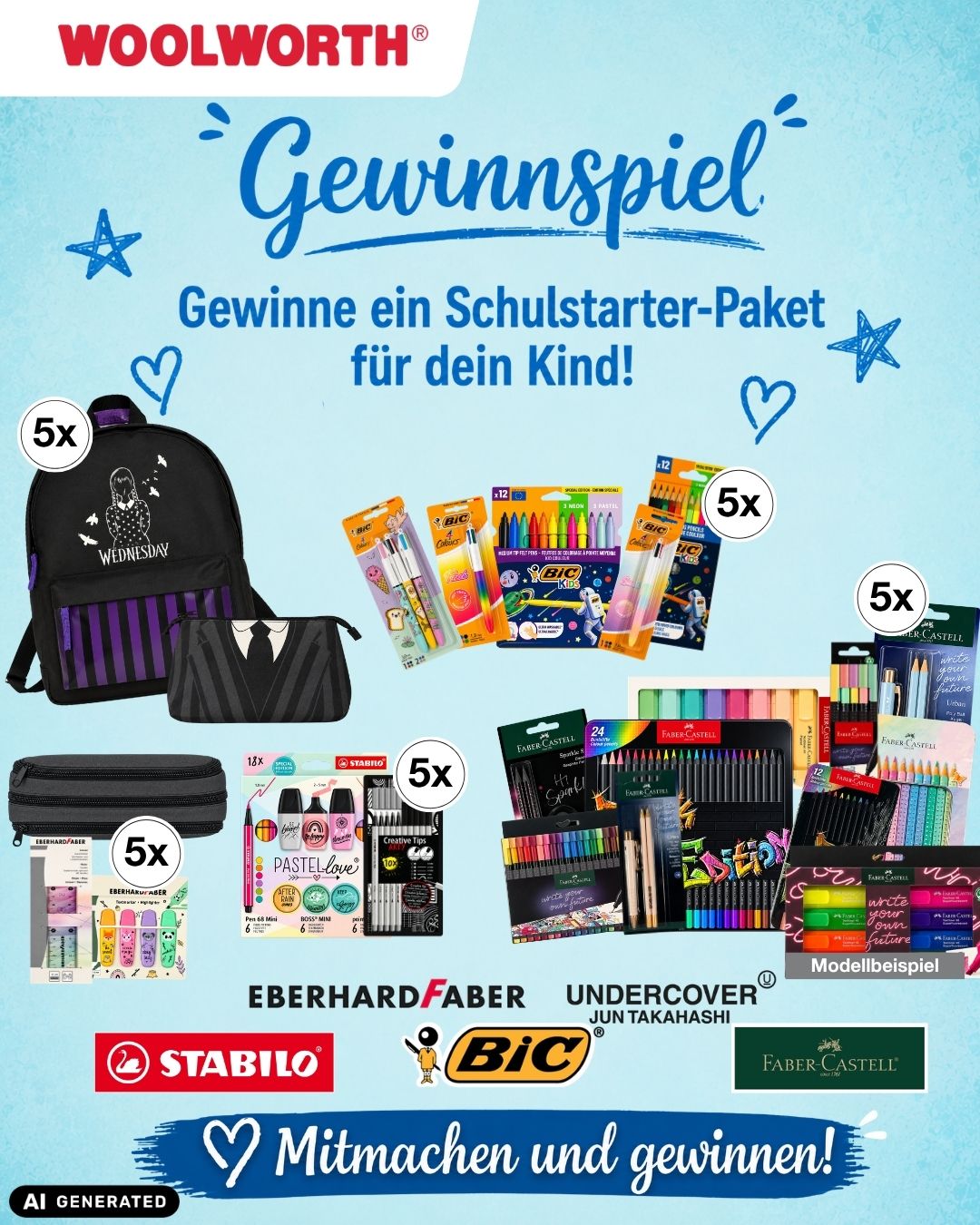 GEWINNE EIN SCHULSTARTER-PAKET VON WOOLWORTH! 🎒✨ Der Schulstart steht vor der Tür, und wir möchten…